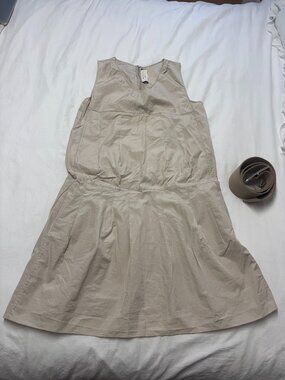 Marni mini drop waist dress beige
